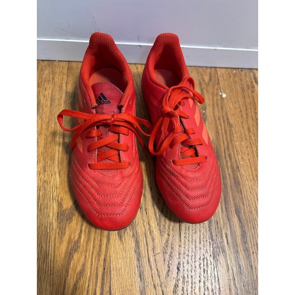 Adidas Predator 19.4 FxG Soccer Cleats Kids Size 3 Red Orange Athletic Shoes